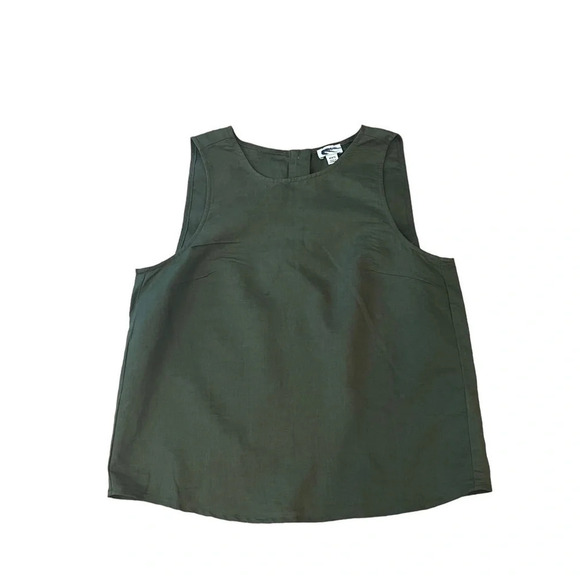 J. Crew Linen-blend button-back shell tank top, Size XXS, NWOT - Picture 1 of 4